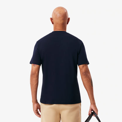 Lacoste Cotton T-Shirt with Breast Pocket Midnight Blue - The Sporting Lodge