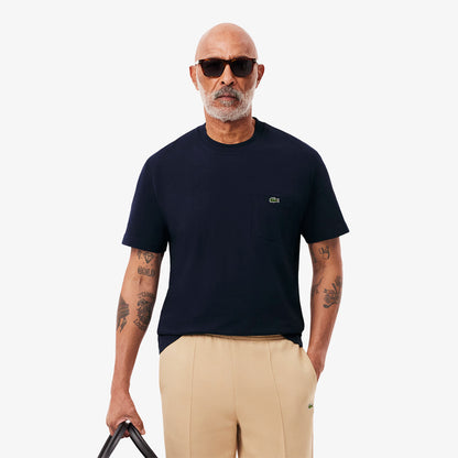 Lacoste Cotton T-Shirt with Breast Pocket Midnight Blue - The Sporting Lodge