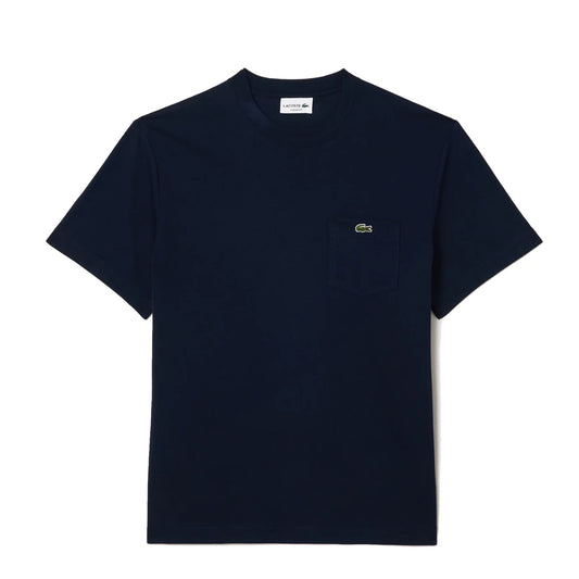 Lacoste Cotton T-Shirt with Breast Pocket Midnight Blue