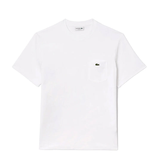 Lacoste Cotton T-Shirt with Breast Pocket White - The Sporting Lodge