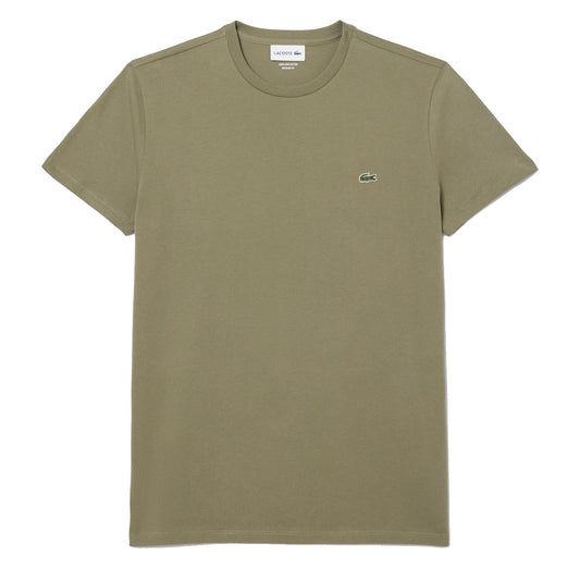 Lacoste Crew Neck Pima Cotton T-Shirt Khaki - The Sporting Lodge