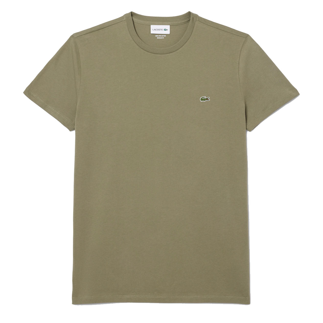 Lacoste Crew Neck Pima Cotton T-Shirt Khaki - The Sporting Lodge