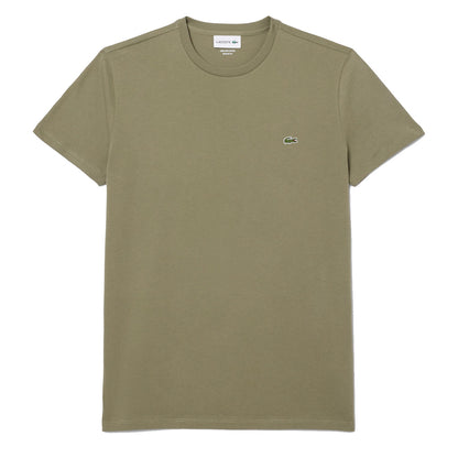 Lacoste Crew Neck Pima Cotton T-Shirt Khaki - The Sporting Lodge