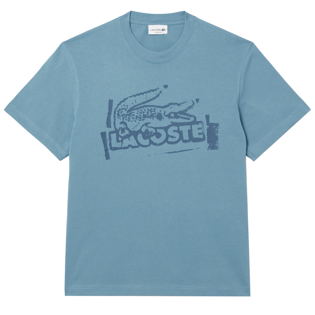 Lacoste Crocodile Graffiti S/S Tee Blue - The Sporting Lodge