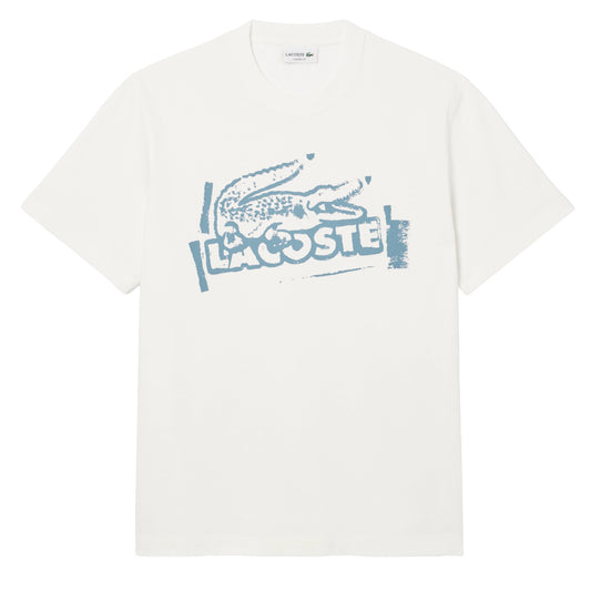 Lacoste Crocodile Graffiti S/S Tee White
