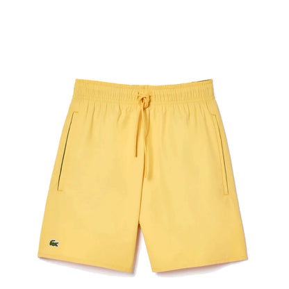 Lacoste Lightweight Swim Shorts Yellow / Green - The Sporting Lodge