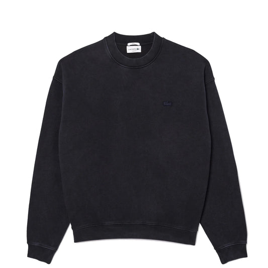 Lacoste Loose Fit Washed Effect Fleece Sweatshirt Black