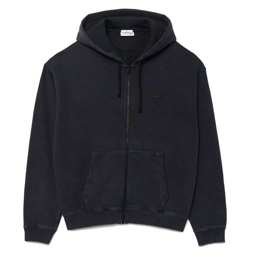 Lacoste Loose Fit Washed Effect Hoodie Black - The Sporting Lodge