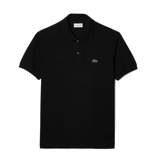 Lacoste Original S/S L.12.12 Petit Pique Cotton Polo Shirt Black - The Sporting Lodge
