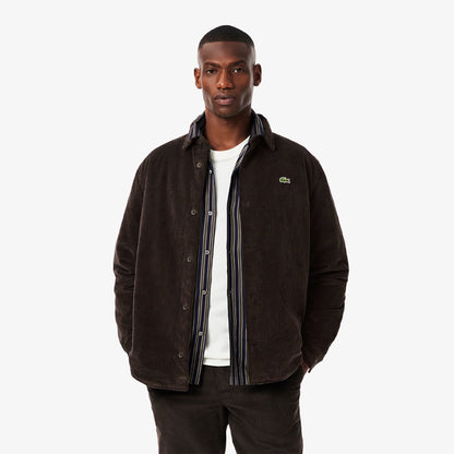 Lacoste Oversized Corduroy Overshirt Brown