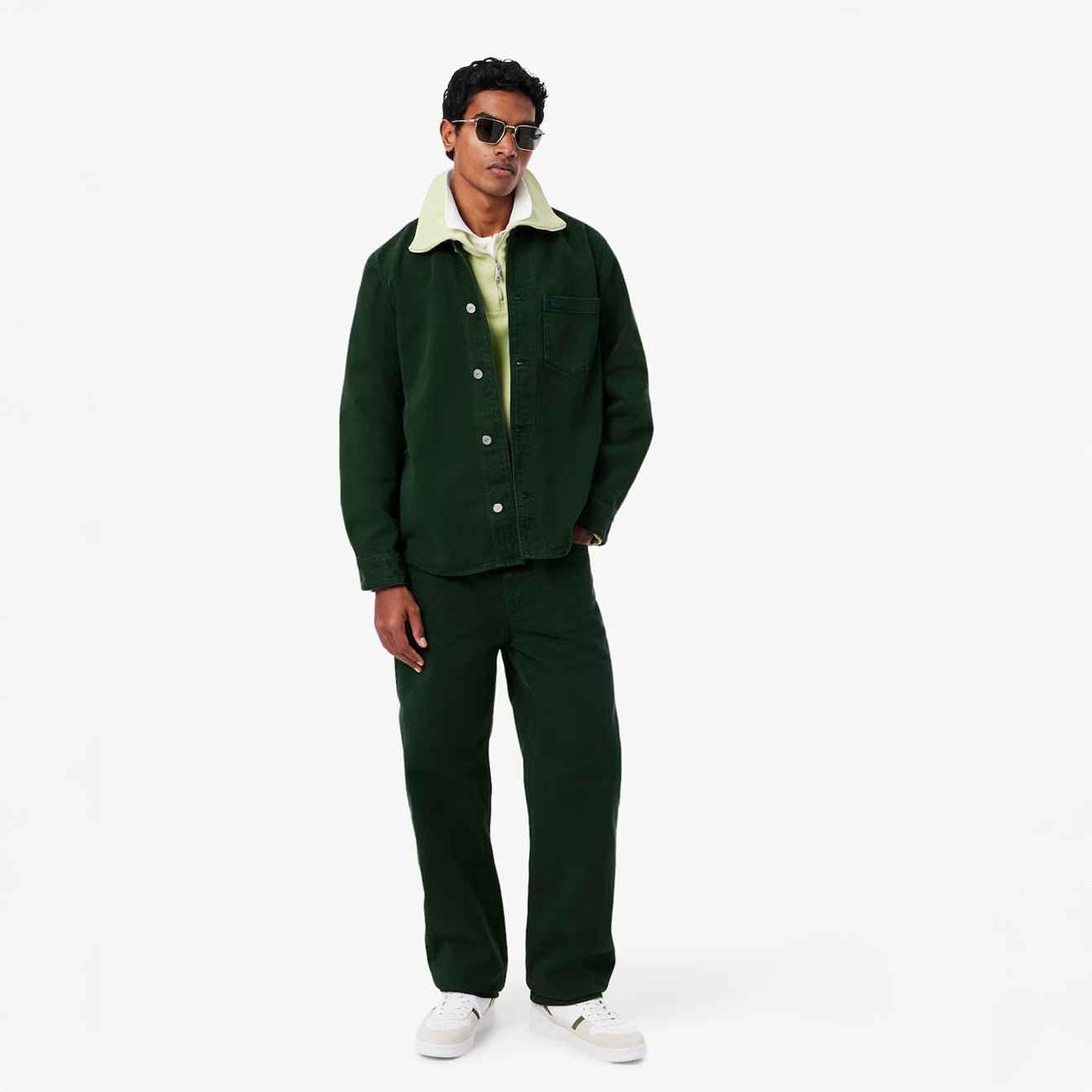 Lacoste Oversized Denim Overshirt Green