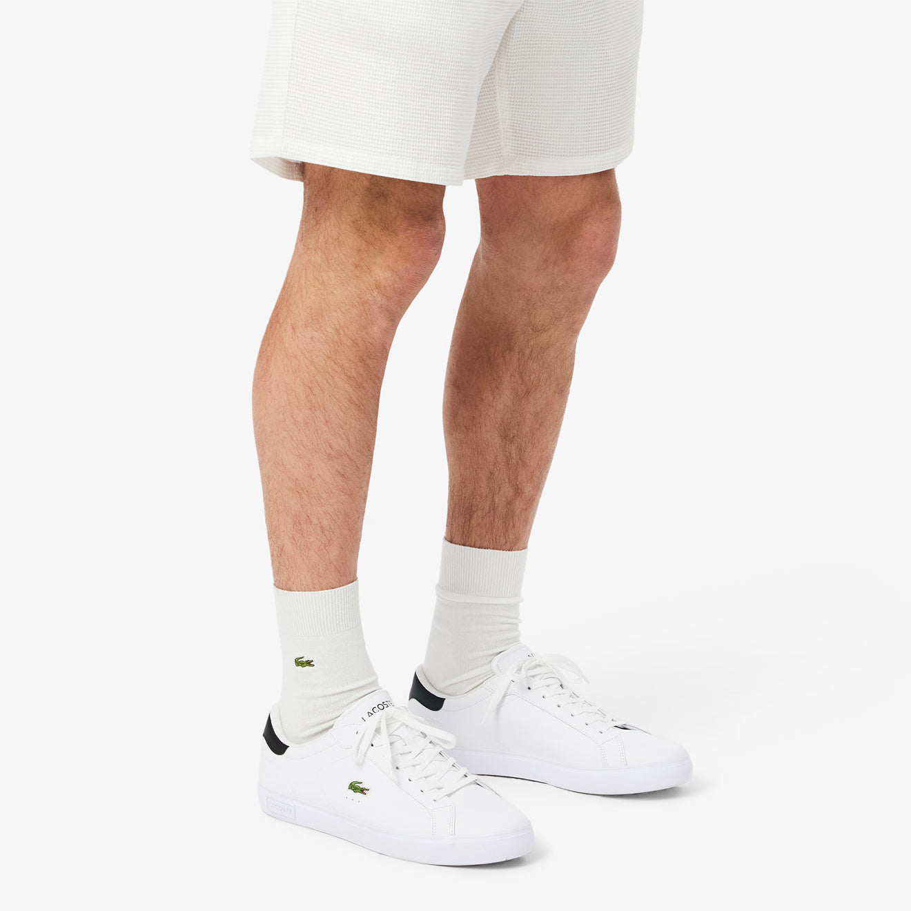 Lacoste Powercourt Leather Trainer White / Black - The Sporting Lodge