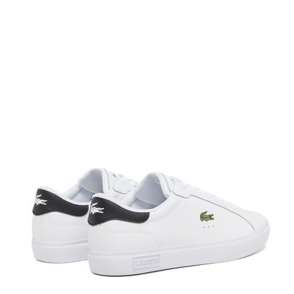 Lacoste Powercourt Leather Trainer White / Black - The Sporting Lodge