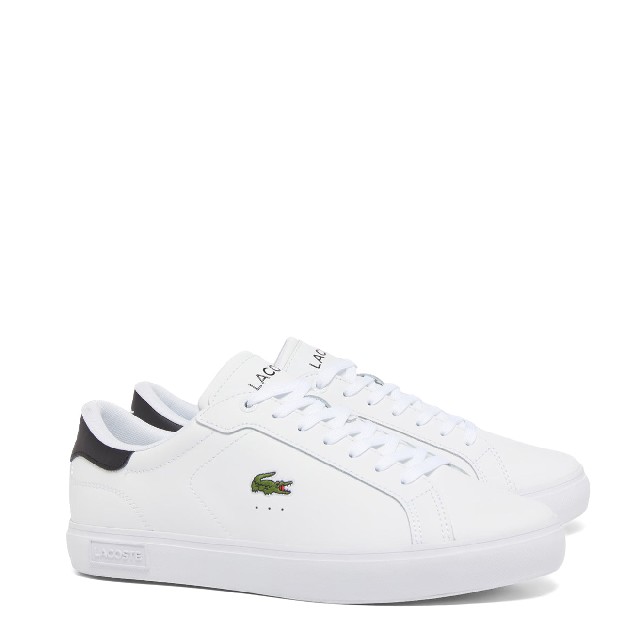 Lacoste Powercourt Leather Trainer White / Black - The Sporting Lodge