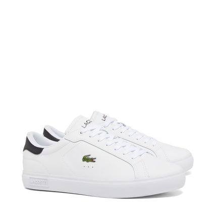 Lacoste Powercourt Leather Trainer White / Black - The Sporting Lodge