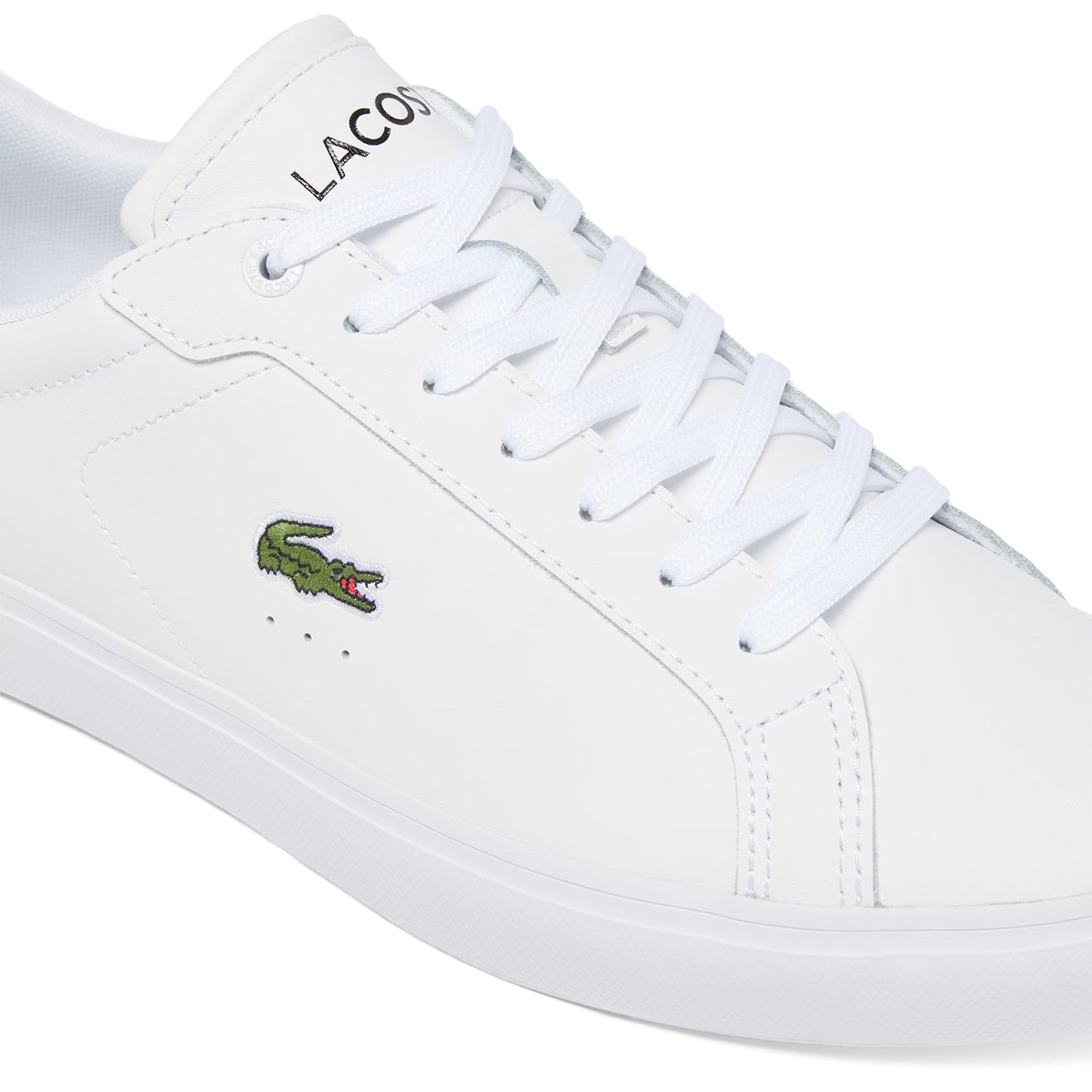 Lacoste Powercourt Leather Trainer White / Black - The Sporting Lodge