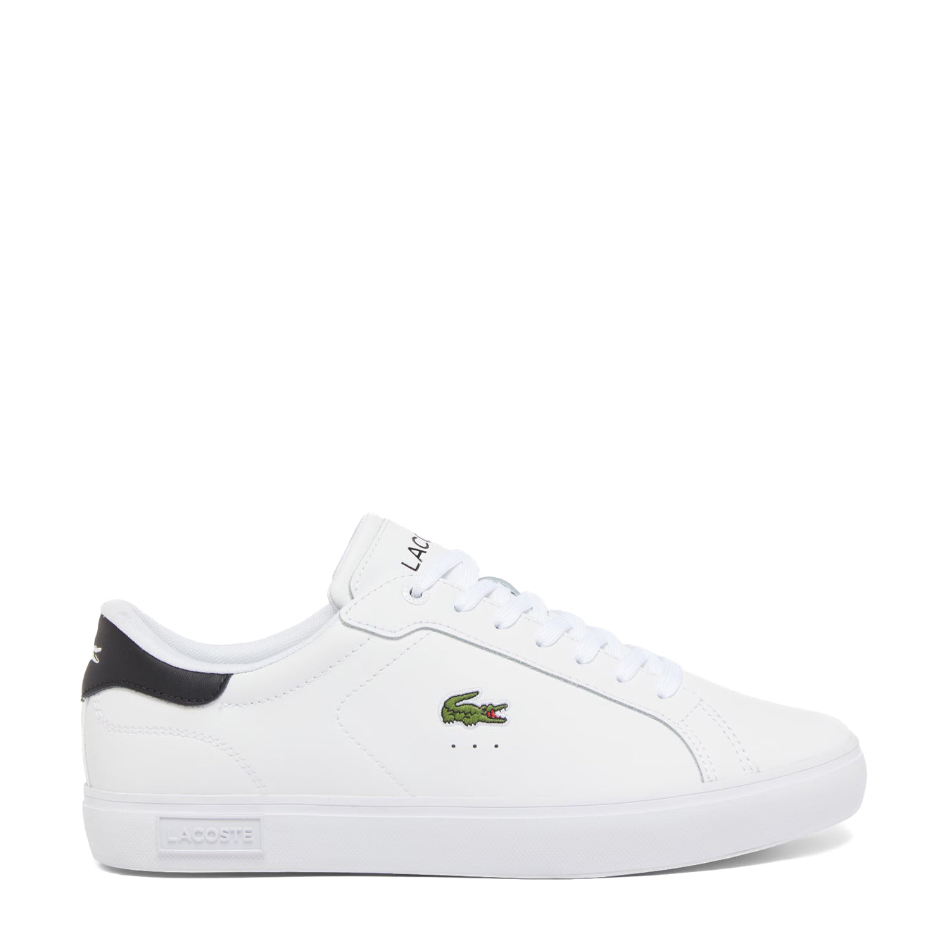 Lacoste Powercourt Leather Trainer White / Black - The Sporting Lodge