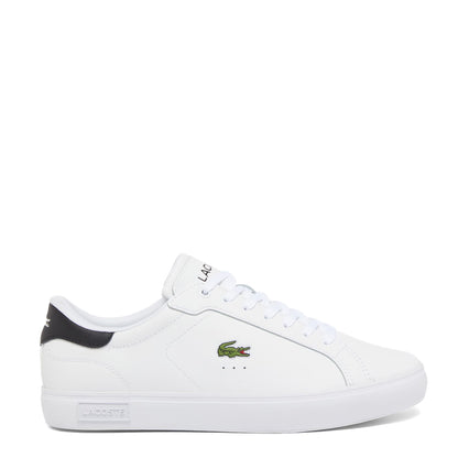 Lacoste Powercourt Leather Trainer White / Black - The Sporting Lodge