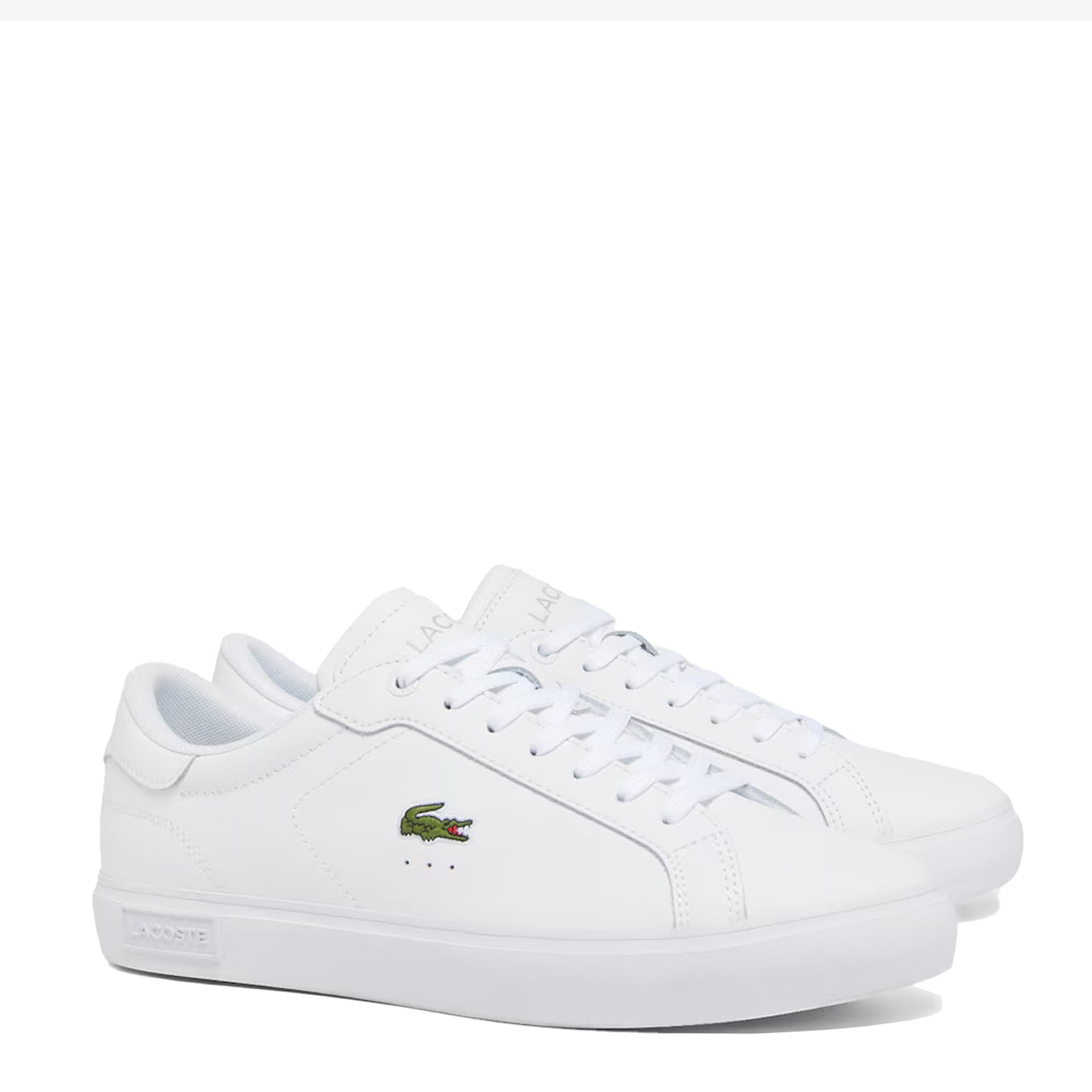 Lacoste Powercourt Leather Trainer White / White