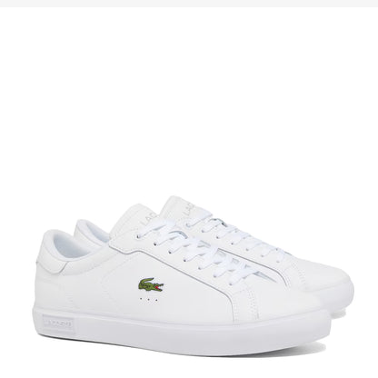 Lacoste Powercourt Leather Trainer White / White