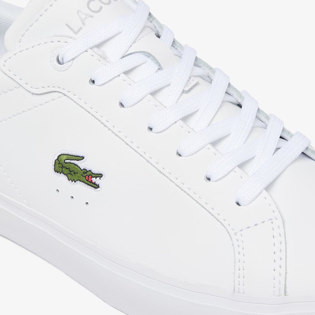 Lacoste Powercourt Leather Trainer White / White