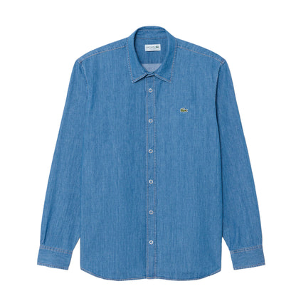 Lacoste Reg Fit Lightweight Denim Shirt Blue