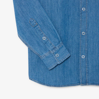 Lacoste Reg Fit Lightweight Denim Shirt Blue