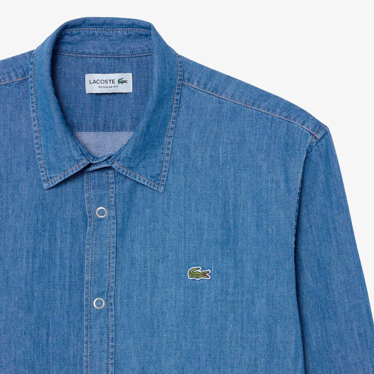 Lacoste Reg Fit Lightweight Denim Shirt Blue