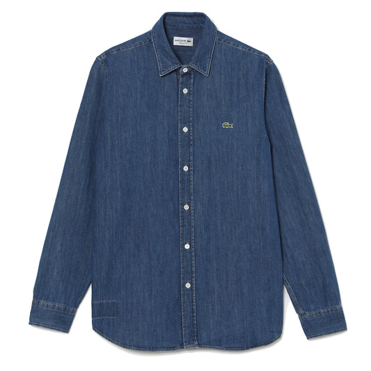 Lacoste Regular Fit Denim Shirt Blue - The Sporting Lodge
