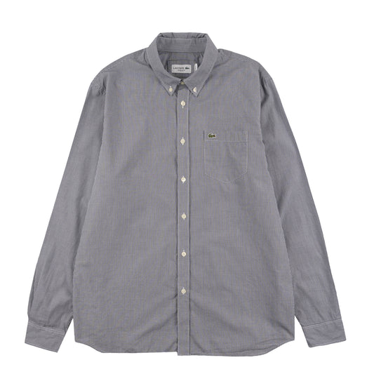 Lacoste Regular Fit Gingham Poplin Shirt White / Navy Blue