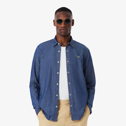 Lacoste Regular Fit Lightweight Denim Shirt Blue