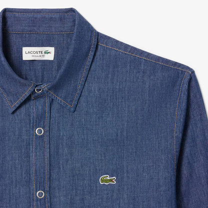 Lacoste Regular Fit Lightweight Denim Shirt Blue