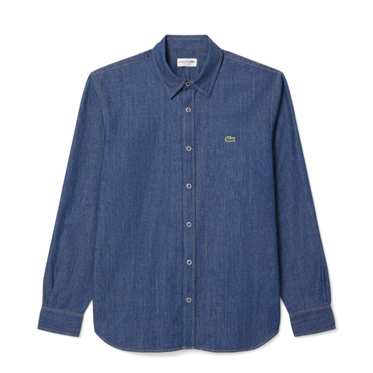 Lacoste Regular Fit Lightweight Denim Shirt Blue