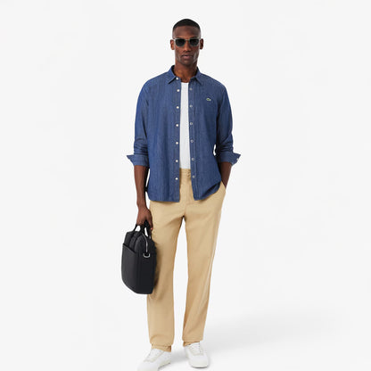Lacoste Regular Fit Lightweight Denim Shirt Blue