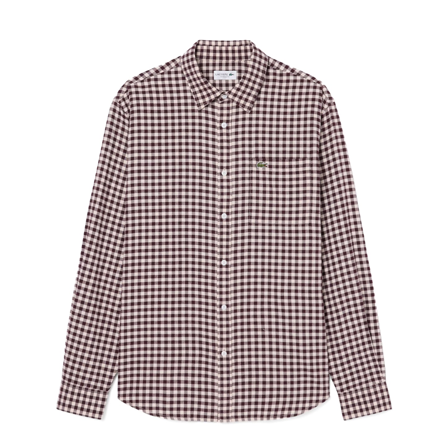 Lacoste Regular Fit Plaid Flannel Shirt Beige / Brown