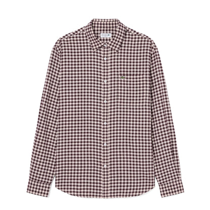 Lacoste Regular Fit Plaid Flannel Shirt Beige / Brown