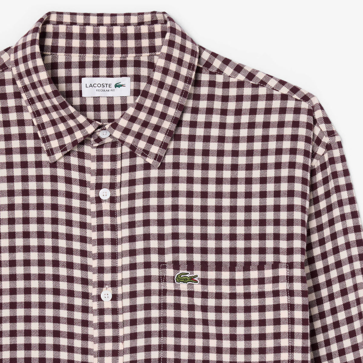 Lacoste Regular Fit Plaid Flannel Shirt Beige / Brown