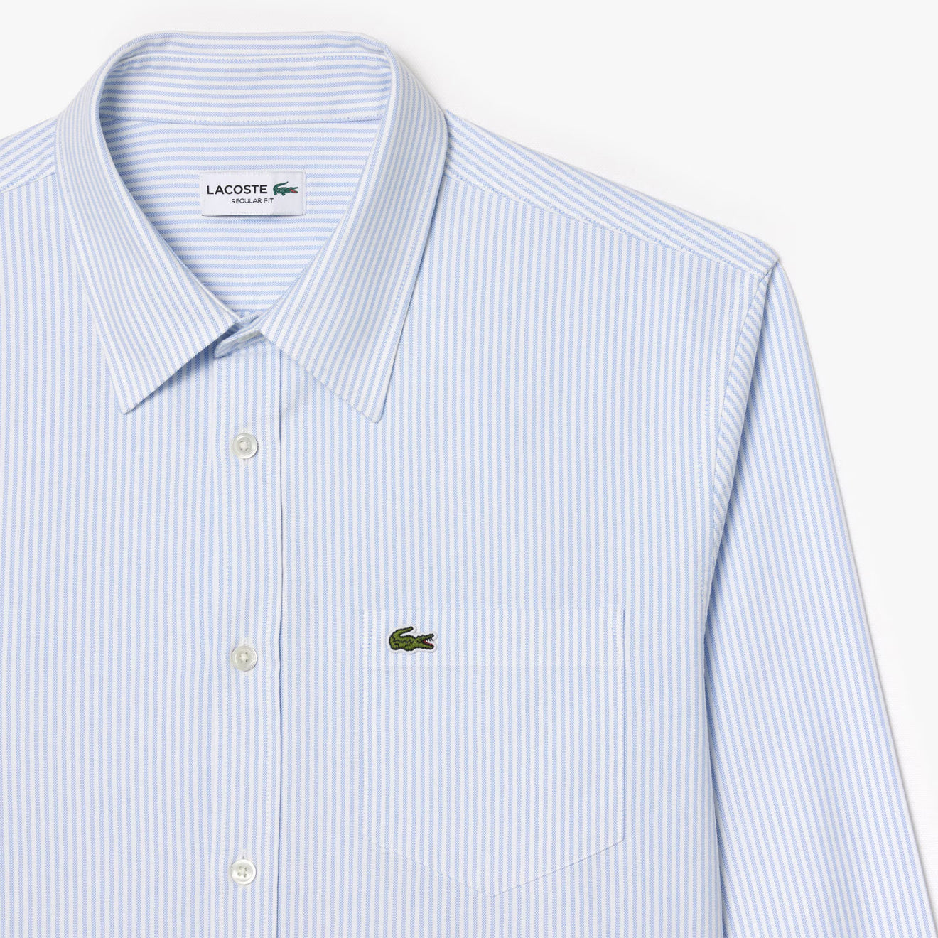Lacoste Regular Fit Striped Oxford Shirt Blue / White