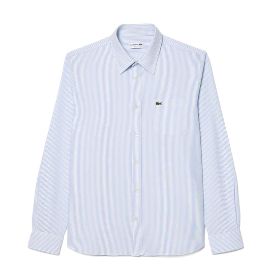 Lacoste Regular Fit Striped Oxford Shirt Blue / White
