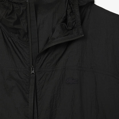 Lacoste Water-Repellent Packable Nylon Jacket Black - The Sporting Lodge