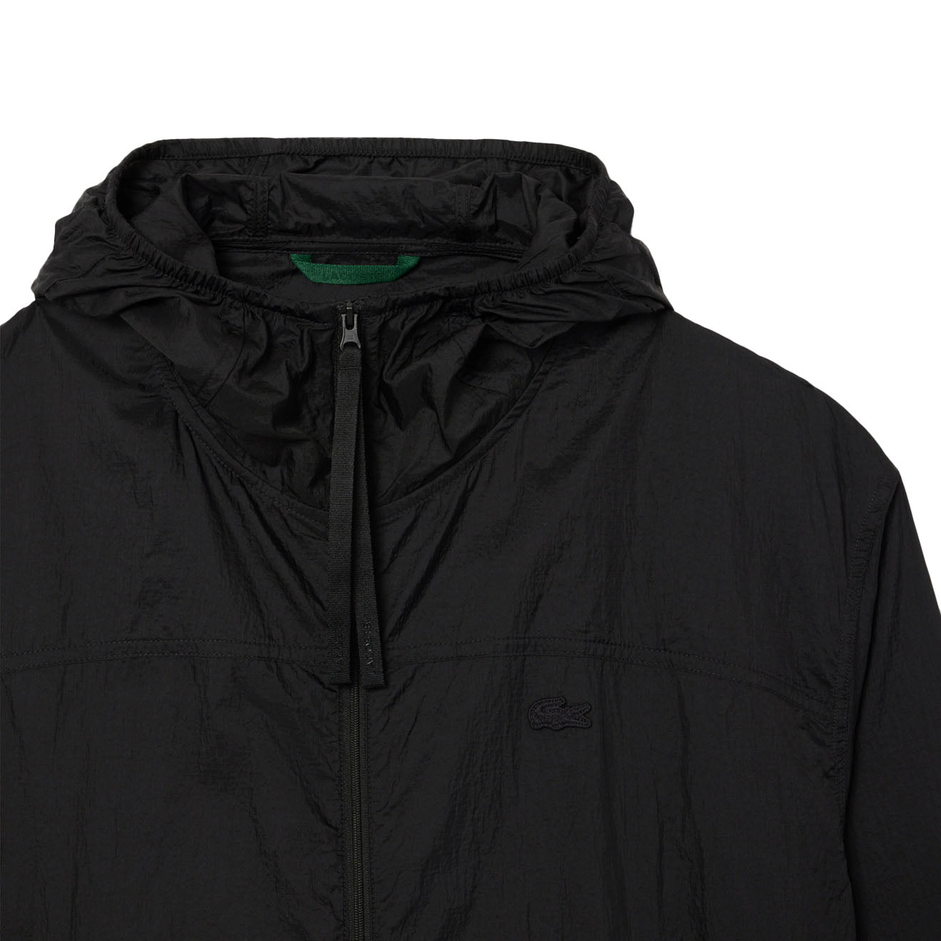Lacoste Water-Repellent Packable Nylon Jacket Black - The Sporting Lodge