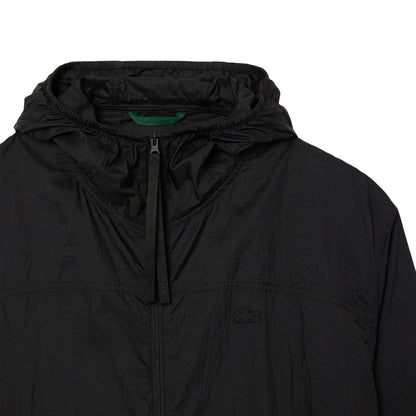 Lacoste Water-Repellent Packable Nylon Jacket Black - The Sporting Lodge