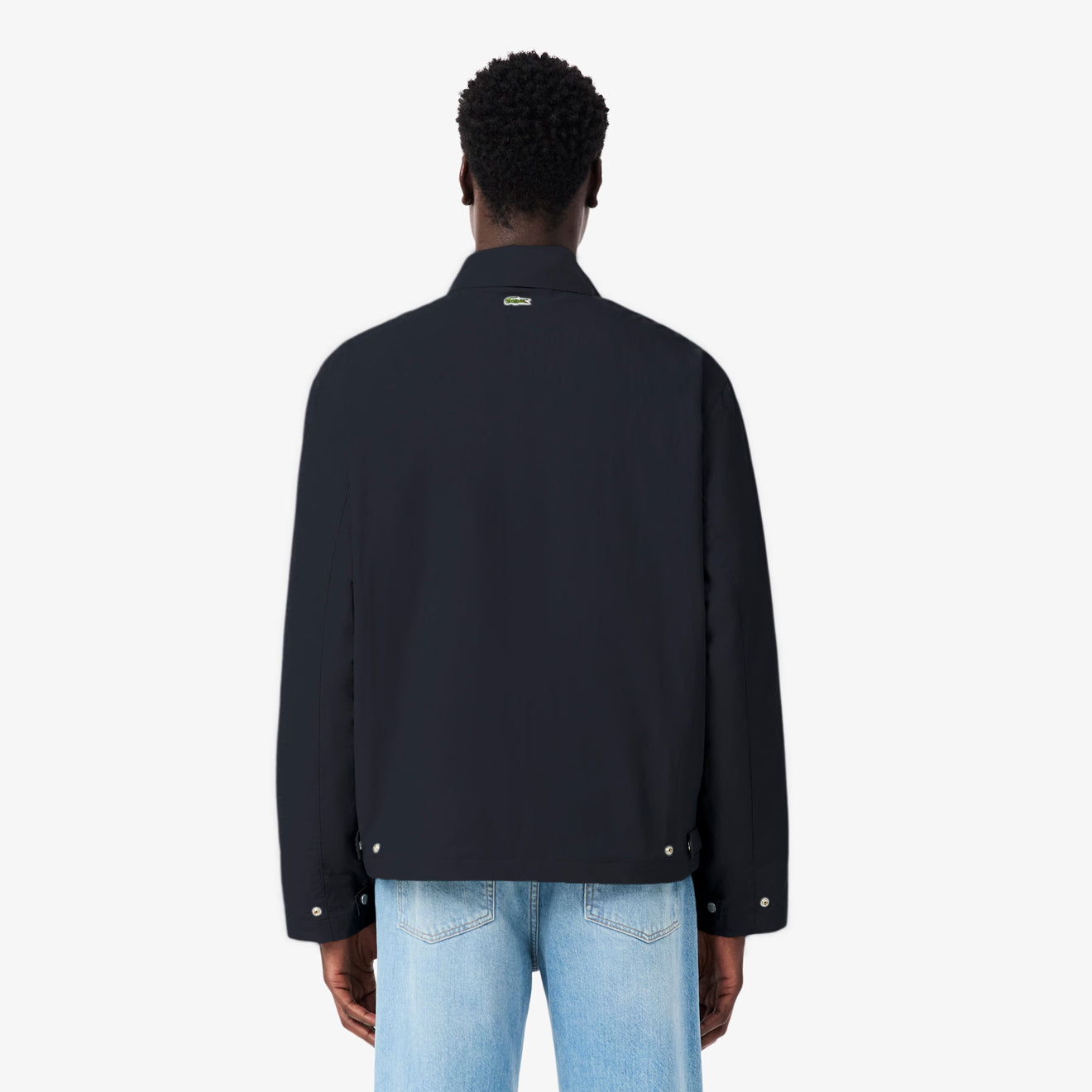 Lacoste Water-Repellent Textured Taffeta Jacket Blackbird - The Sporting Lodge
