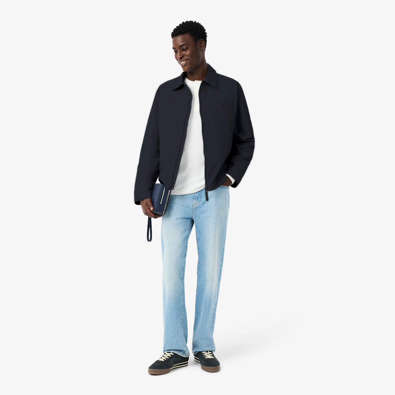 Lacoste Water-Repellent Textured Taffeta Jacket Blackbird - The Sporting Lodge