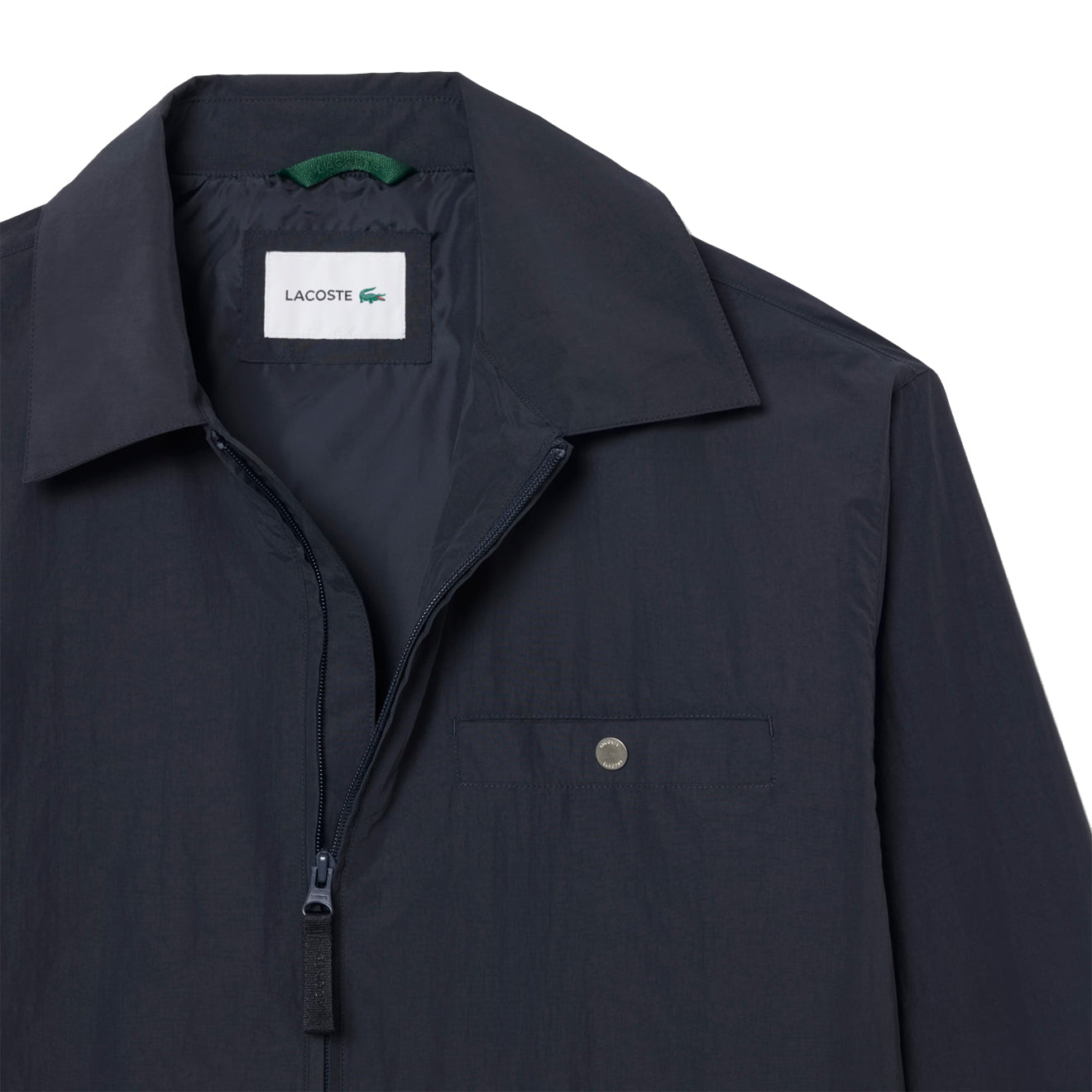 Lacoste Water-Repellent Textured Taffeta Jacket Blackbird - The Sporting Lodge