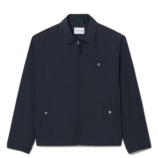 Lacoste Water-Repellent Textured Taffeta Jacket Blackbird - The Sporting Lodge