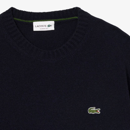 Lacoste Wool Crew Neck Sweater Midnight Blue