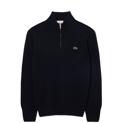 Lacoste Zipped High Neck Wool Sweater Midnight Blue