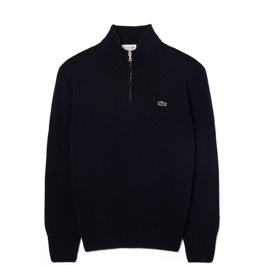 Lacoste Zipped High Neck Wool Sweater Midnight Blue