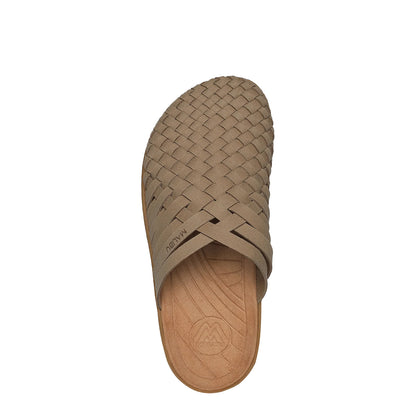 Malibu Womens Canyon Suede Vegan Leather Sandal Taupe / Tan